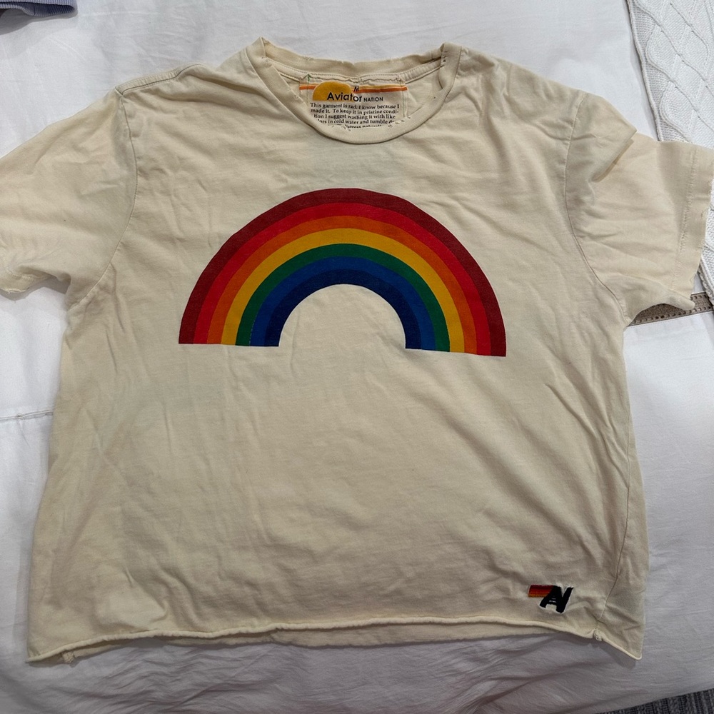 Aviator Nation Rainbow t shirt size M